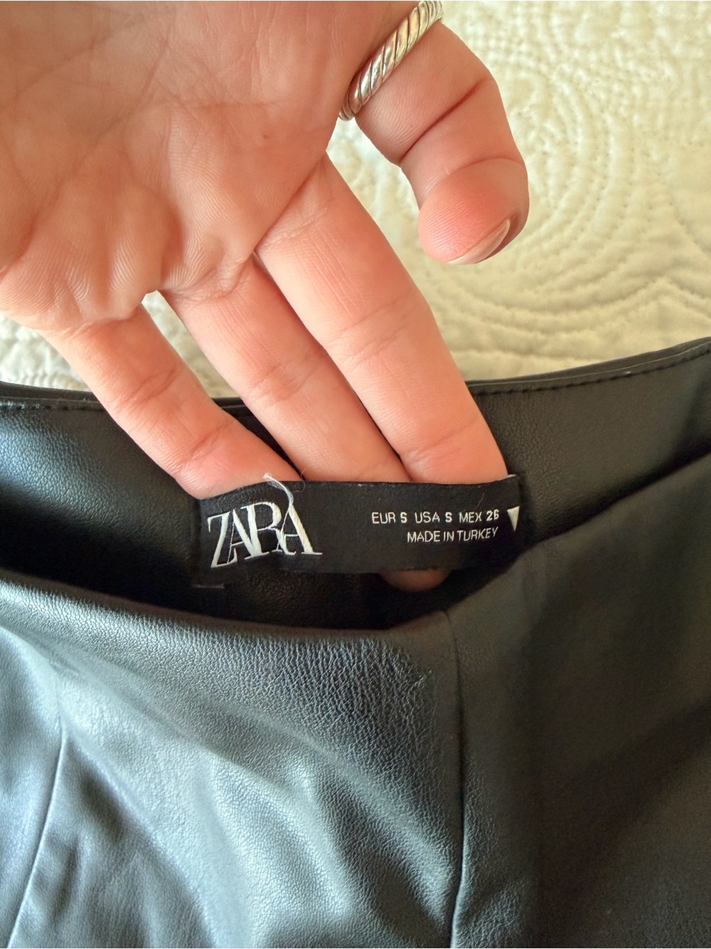 Zara Black Faux Leather Mini Skirt